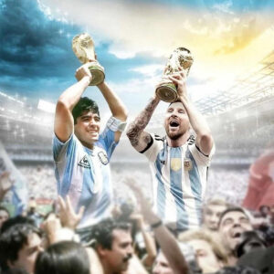 Cuadros - Diego y Messi World Champions